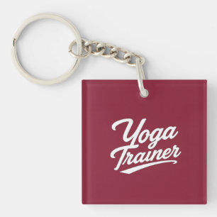 Llavero Tipografía de guión de entrenador de yoga Diseño d