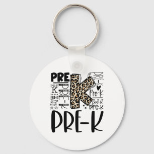 Llavero Tipografía de leopardo Prek Ck Para el maestro de