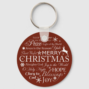 Llavero Tipografía de palabras de Navidad