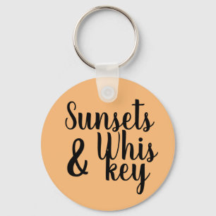 Llavero Tipografía de SUNSETS y WHISKEY