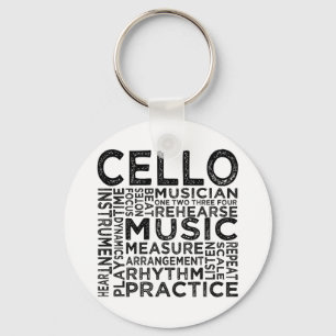 Llavero Tipografía del violoncelo