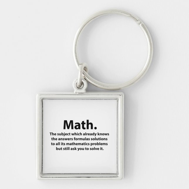 Llavero Tipografía Divertida de Matemáticas  (Frente)