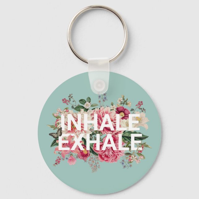 Llavero Tipografía floral de inhalación (Anverso)