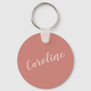 Llavero Tipografía minimalista en terracota con nombre per