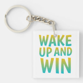 Llavero Tipografía Motivacional Despierta y Gana