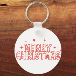 Llavero Tipografía Retro Feliz Navidad