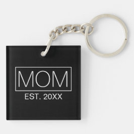 Llavero Tipografía simple de mamá Minimalista | Keychain