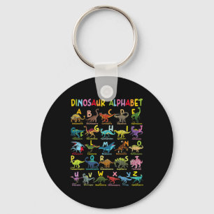 Llavero Tipos De Dinosaurios Alphabet A-z Abc Dino Identif