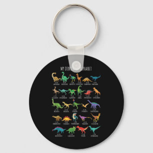 Llavero Tipos De Dinosaurios Alphabet A-z Abc Dino Identif