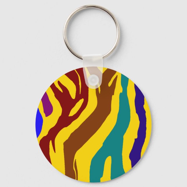 Llavero Tiras de cebra coloridas (Anverso)