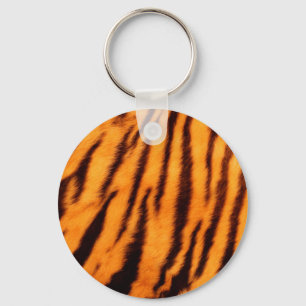 Llavero Tiras de tigre Naranja salvajes y vibrantes