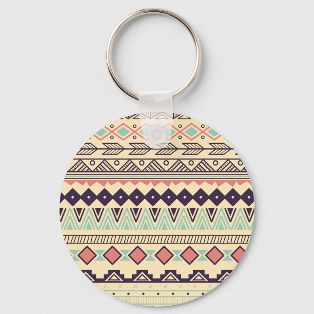 Llavero Tiras tribales aztecas: Ilustracion vintage (Anverso)