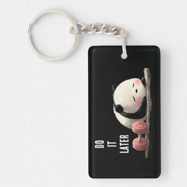 Llavero Tired Panda Gym – Cute Funny Workout Art (Frente)