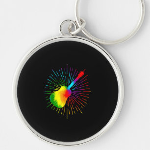 Llavero Tiro Dye Guitarista de diseño musical colorido
