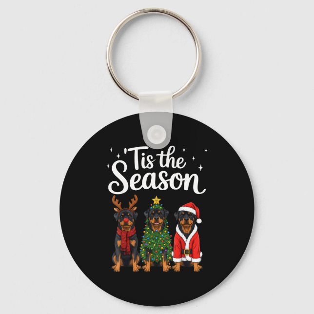 Llavero Tis The Season Rottweiler Christmas Santa Rottie D (Anverso)
