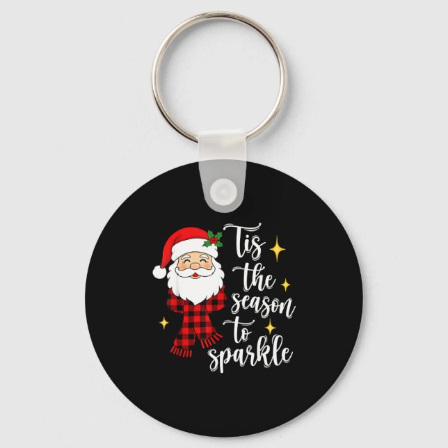 Llavero Tis The Season To Sparkle Cute Santa Christmas  (Anverso)
