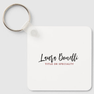 Llavero Título de nombre simple profesional minimalista