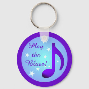Llavero Toca el Blues Purple Blue Note Circle Stars