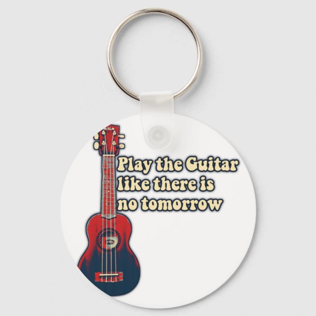 Llavero Toca la guitarra como si no hubiera mañana. retro (Anverso)