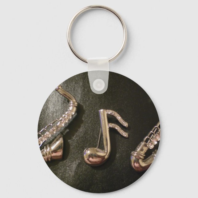 Llavero Toca una nota musical sobre ese Saxaphone (Anverso)
