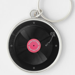 Llavero Tocadiscos de vinilo retro personalizados Música