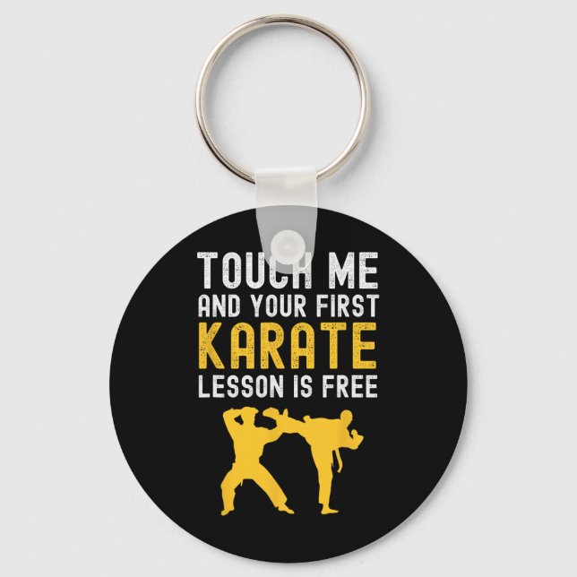 Llavero Tócame y tu primera lección de karate es gratis (Anverso)