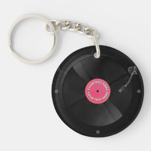 Llavero Tocar disco de vinilo retro de acrílico personaliz
