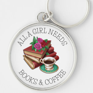 Llavero Toda lo que una chica necesita Libros y Café