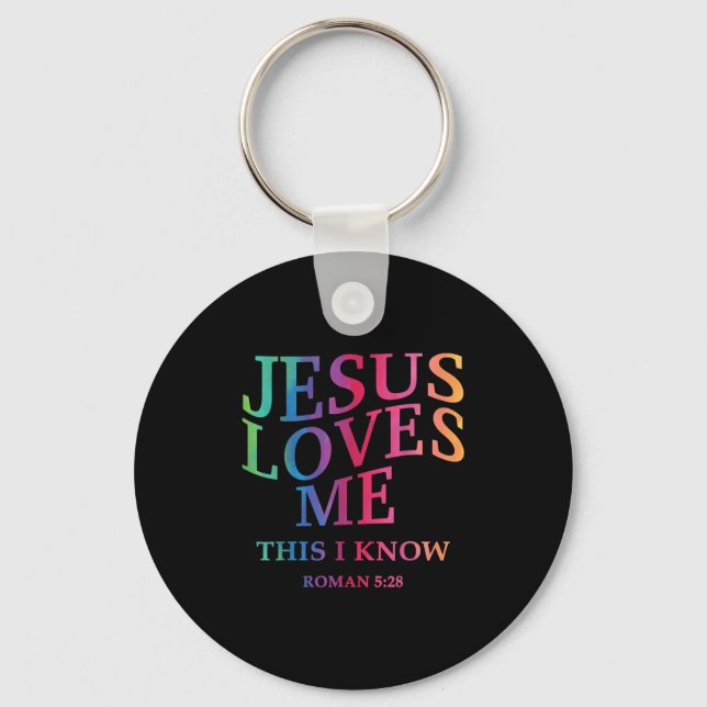 Llavero Toddler Girl Jesus Loves Me This I Know Christian  (Anverso)