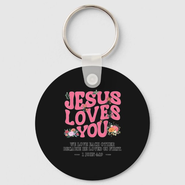 Llavero Toddler Jesus Loves You I Nk Christian God Sister  (Anverso)