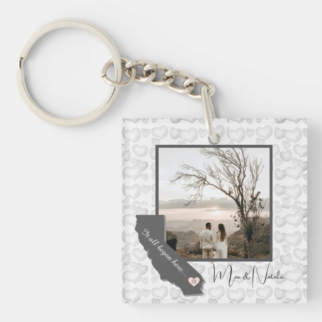 Llavero Todo comenzó aquí, California, foto (Frente)