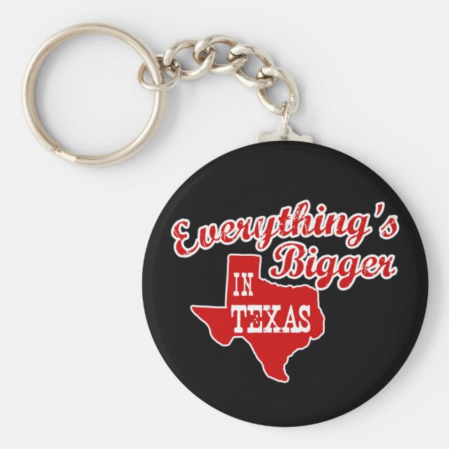 Llavero Todo es más grande en Texas | Red Black Key Chain (Frente)