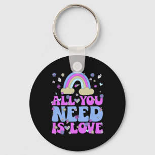 Llavero Todo lo que necesitas es amor 60's Retro Groovy Hi