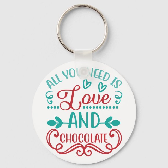 Llavero Todo lo que necesitas es amor y chocolate (Anverso)