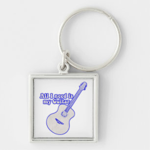 Llavero Todo lo que necesito es mi guitarra. palabras moti