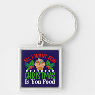 Llavero Todo lo que quiero para los Navidades es tu comida