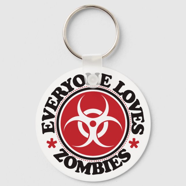 Llavero Todos aman a los zombies - rojo (Anverso)