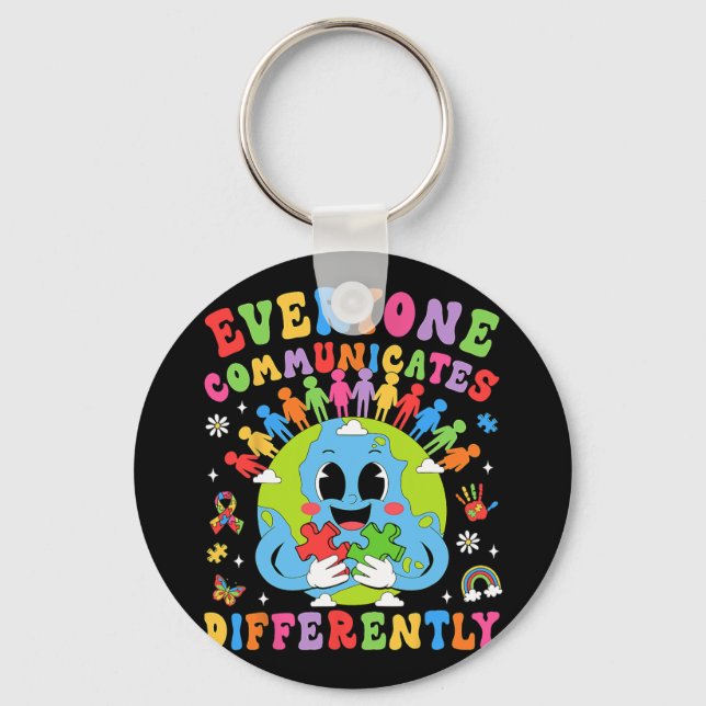 Llavero Todos Comunican Diferentemente Discurso De Autismo (Anverso)