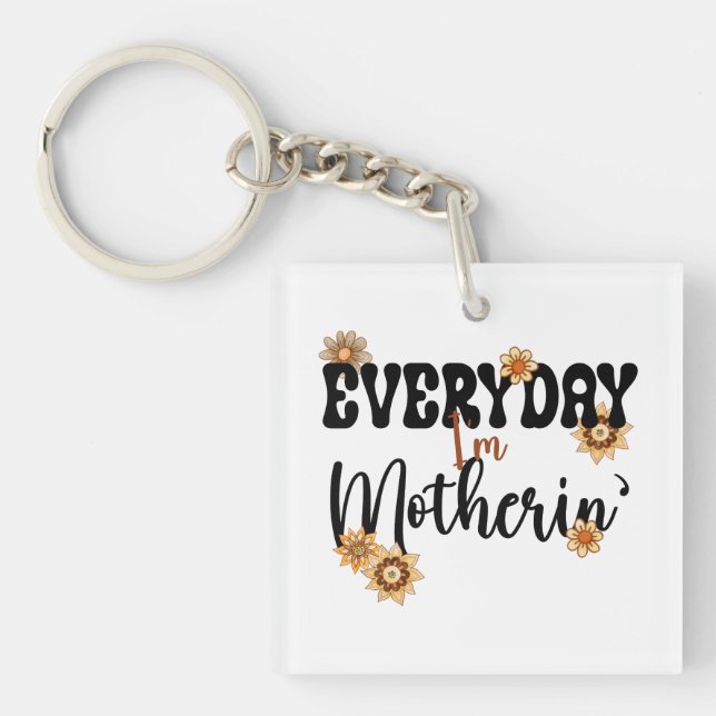 Llavero Todos los días soy Madre Floral, Mamá Vida (Frente)