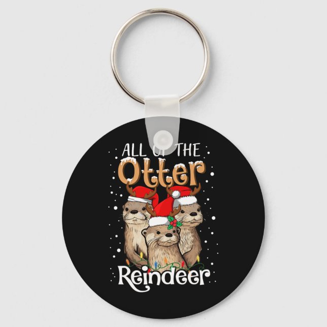 Llavero Todos Los Navidades De Renos De Otter Otters Santa (Anverso)