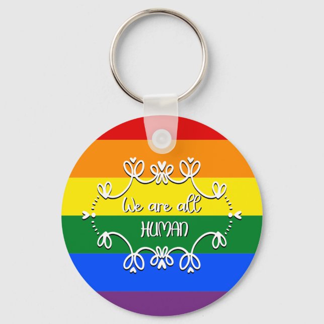 Llavero Todos somos el mes del orgullo LGBTQ humano (Anverso)