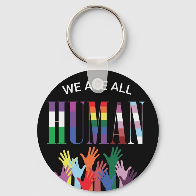 Llavero Todos Somos Manos Coloridas Humanas (Anverso)