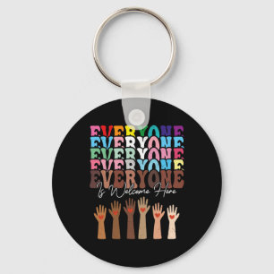 Llavero Todos Son Bienvenidos Aquí La Diversidad Retro Gro