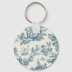 Llavero Toile de jouy sage verde elegante