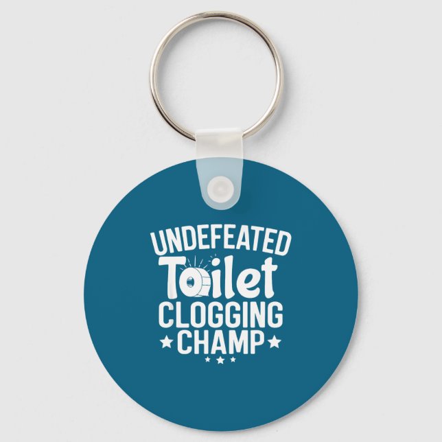 Llavero Toilet Champion Undefeated Clogging (Anverso)