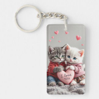 Llavero Tom & Luna Valentine Keychain | Cute Couple Cat Ke
