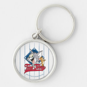 Llavero Tom Y Jerry   Tom Y Jerry En Diamante De Béisbol