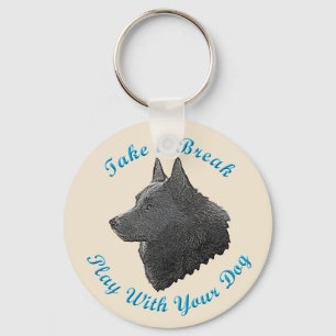 Llavero Tomar Un Descanso (Schipperke)