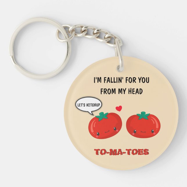 Llavero Tomates Enamorados El día de San Valentín Romántic (Frente)