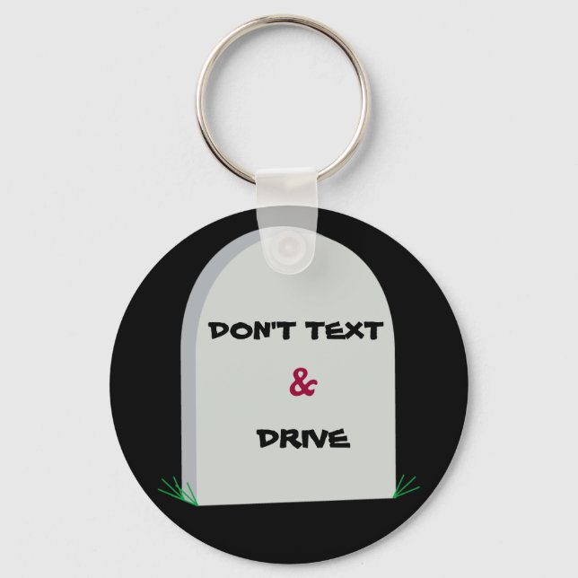 Llavero tombstone, DON T TEXT, &, DRIVE keychain (Anverso)